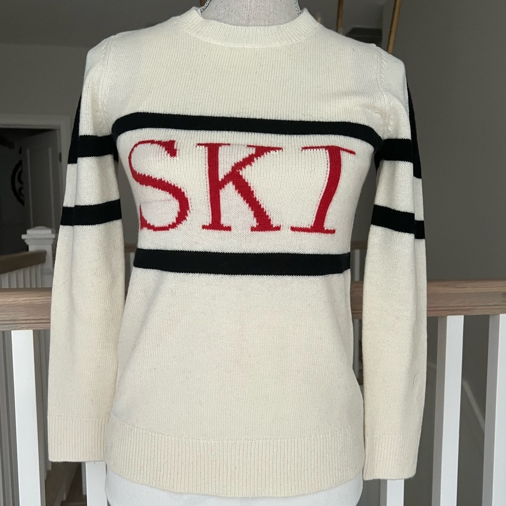 NWT Sail to Sable Ivory Striped Ski Sweater Size: XXS Color: Ivory